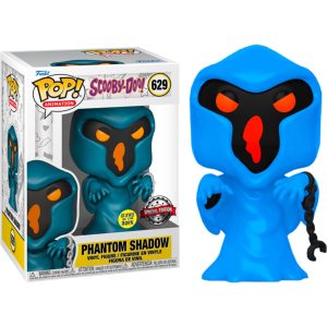 The image shows the box with the Funko Pop! Animation: Scooby Doo - Phantom Shadow #629 figure and the Funko Pop! Animation: Scooby Doo - Phantom Shadow #629 toy/figure itself Animation: Scooby Doo - Phantom Shadow #629