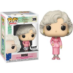 Obrazek ukazuje pudełko z figurką/zabawką Funko Pop! Television: Golden Girls - Rose (Diamond Collection) #328 w środku, a po jego prawej znajduje się sama figurka/zabawka Funko Pop! Television: Golden Girls - Rose (Diamond Collection) #328