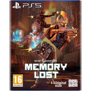 The image shows the box for the game Memory Lost Shift Edition on the PS5 console. The Game Illustration shows several characters from the game shooting at a target. At the bottom is the title of the game Memory Lost Shift Edition.  