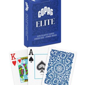 Copag Elite 100% PLASTIC CARDS Poker Jumbo Index, karty do gry (55 kart) Blue