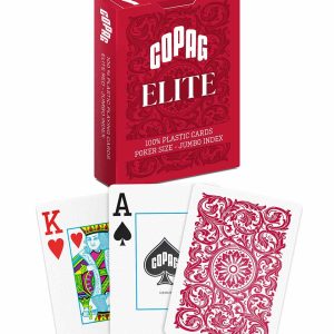Copag Elite 100% PLASTIC CARDS Poker Jumbo Index, karty do gry (55 kart) Red
