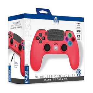 Trade Invaders Bezprzewodowy Kontroler Czerwony (3.5mm jack slot)PS4 i Multi Device Freaks And Geeks