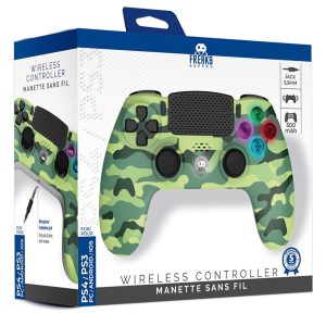 Trade Invaders Bezprzewodowy Kontroler LED Green Camo (3.5mm jack slot) PS4 i Multi Device Freaks And Geeks