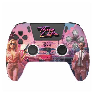 Trade Invaders Bezprzewodowy LED Kontroler Thug Life PS5 i PC Freaks And Geeks