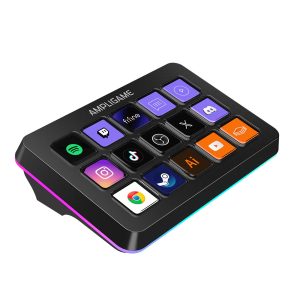 FIFINE ampligame D6 stream controller black left side view